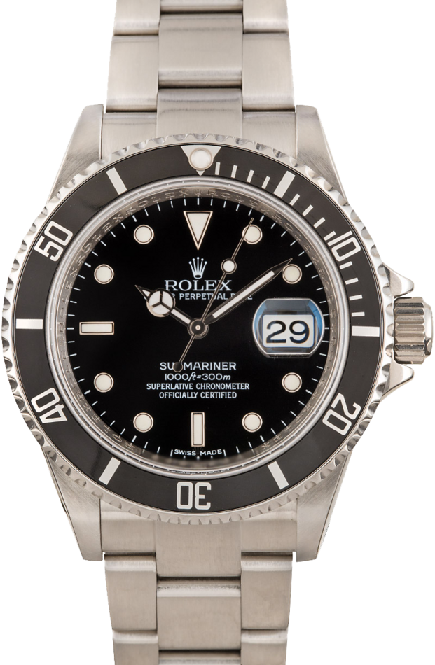 Rolex Submariner Pre-Owned Mens Black 16610T 40MM Stainless Steel Oyster (2009)