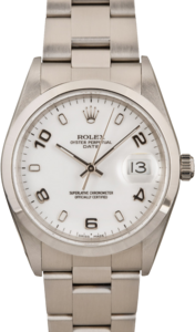 Rolex Date 15200 White Arabic Dial