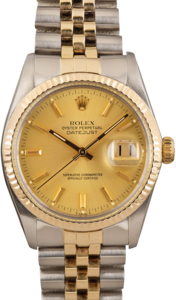 Rolex Two-Tone Datejust Champagne Dial 16013