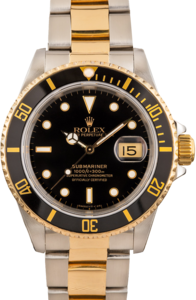 Mens Rolex Submariner 16613 Black Insert